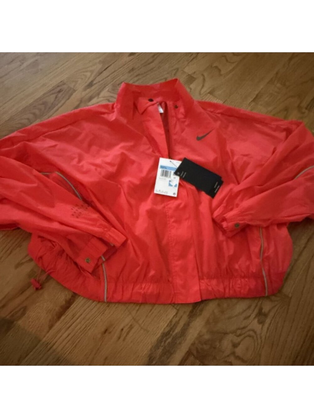 Nike Womens Bright Orange Packable Lightweight Oversized Jacket New Medium